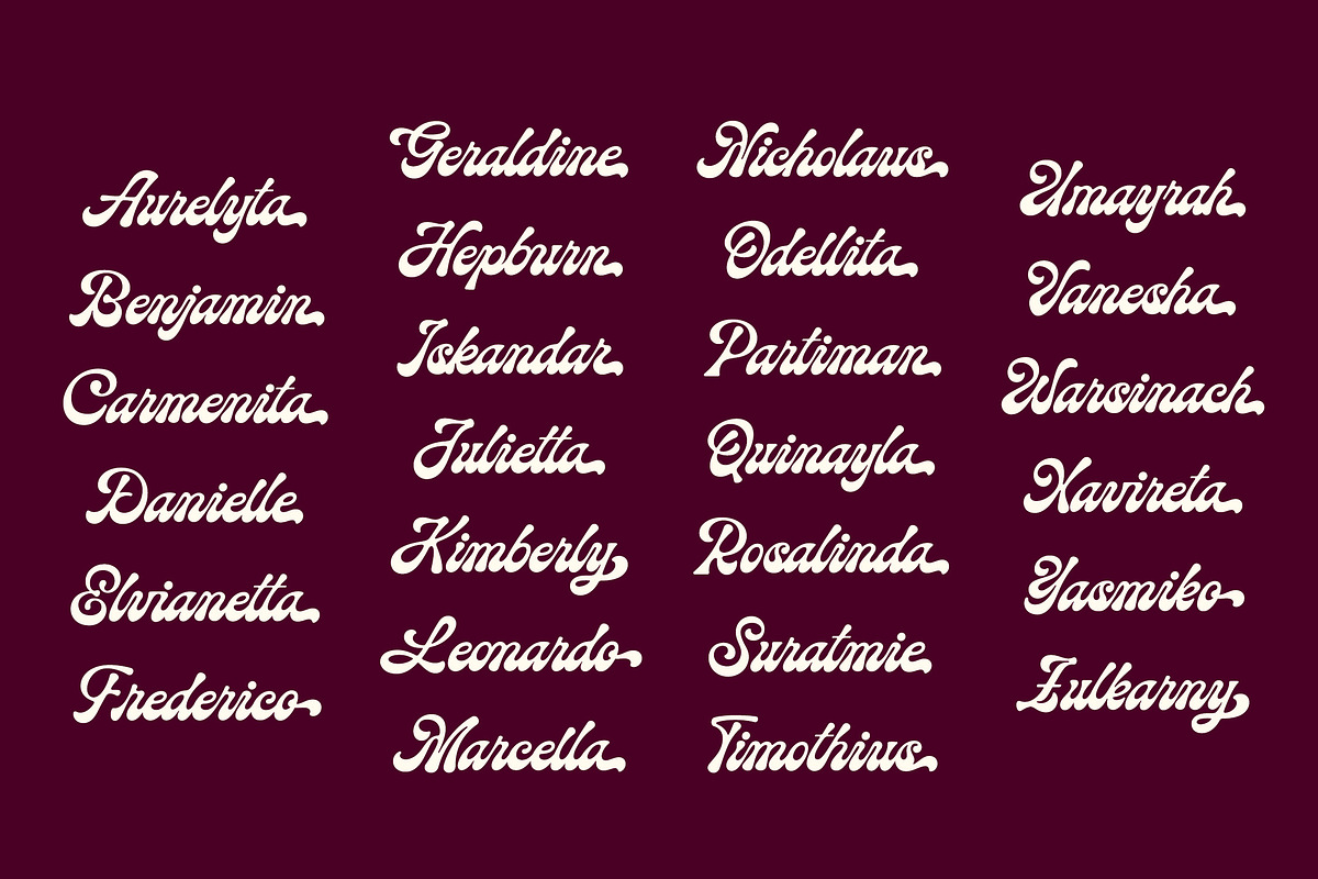 Nicholine - Vintage Retro Font, a Script Font by Subectype Studio (Photo 9 of 15)