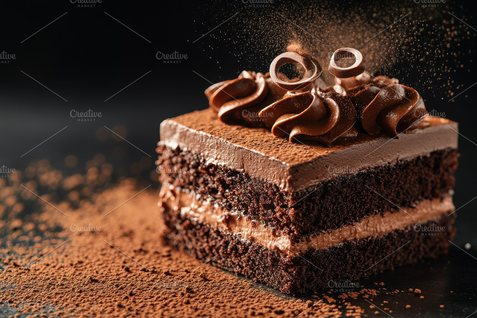 Delicious Chocolate Cake Slice Sprin, a Background Photo by Pixeness