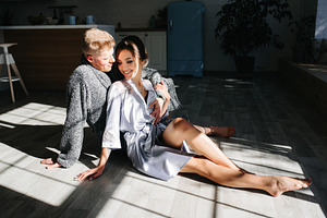 young couple in the morning at home, lifestyle