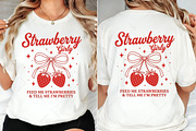 Vintage Cute Strawberry Girly PNG, an Illustration by OK Design (Thumbnail 4 of 5)
