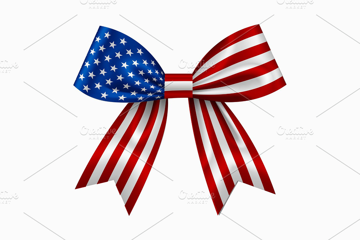 Realistic American Flag Bow, an Illustration by Stellalunarts (Photo 1 of 3)