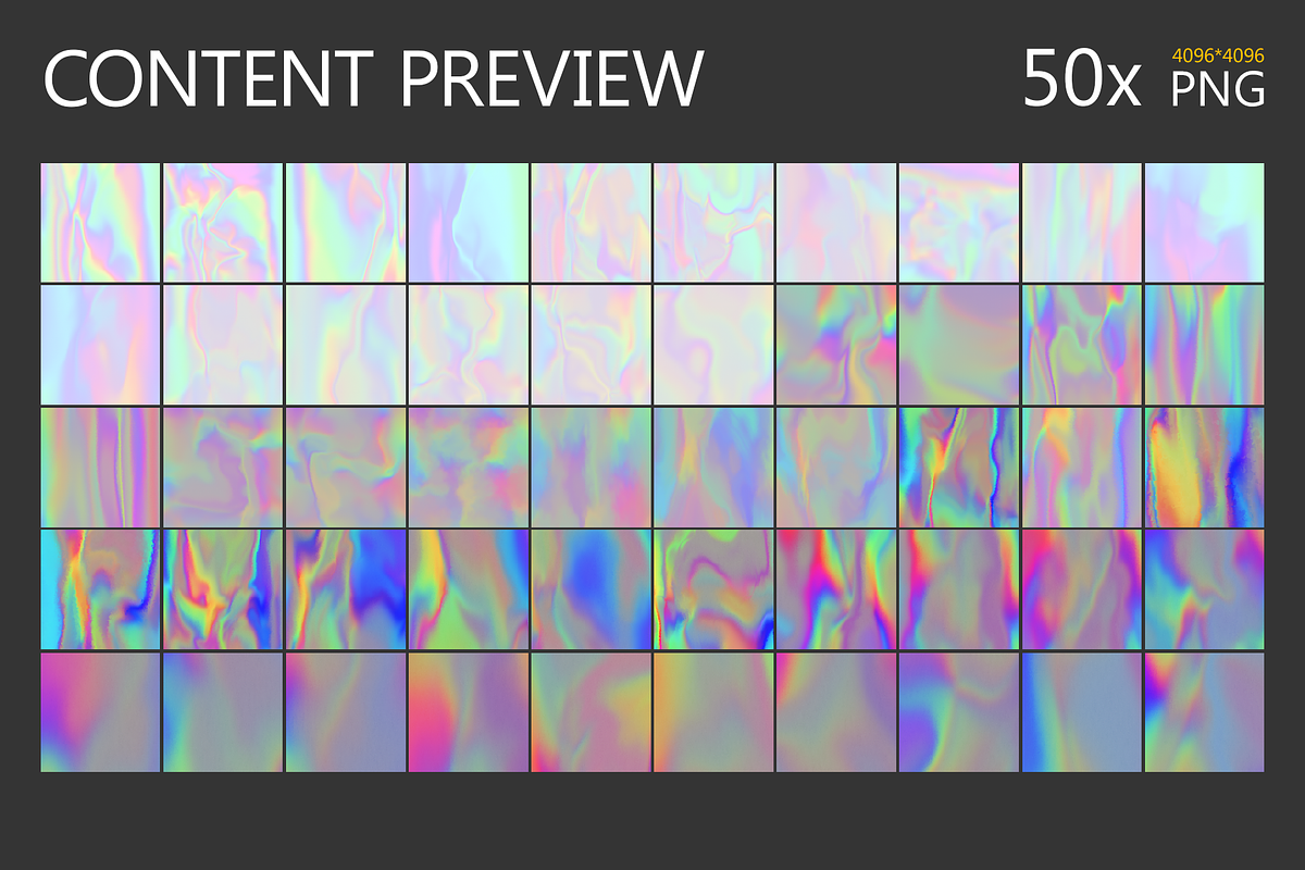 50 Holographic textures, a Background Graphic by yegor.kumachov (Photo 2 of 6)