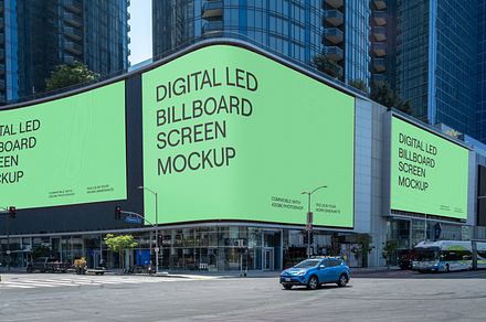 Big Screen City Billboard Mockup PSD, an Advertising Mockup by Area Mockups