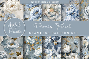 Peonies Floral Seamless Pattern