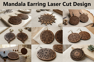 Mandala Earring SVGn, an Object Graphic by hafijul