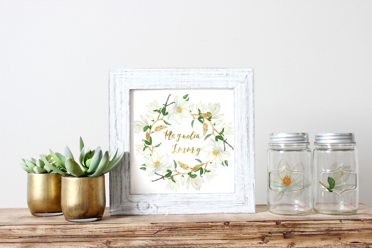 Magnolia white luxury illustrations, an Illustration by LABFcreations (Photo 5 of 5)