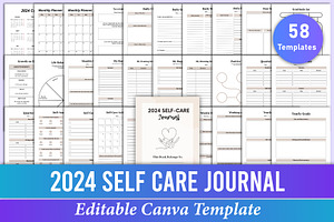 2024 Self Care Journal Canva KDP