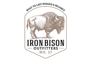 Vintage Bison Logo, a Branding & Logo Template by vatesdesign
