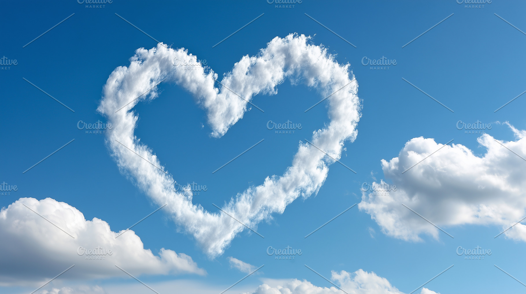Heart-shaped cloud floats on bright, a Nature Photo by MistyDay