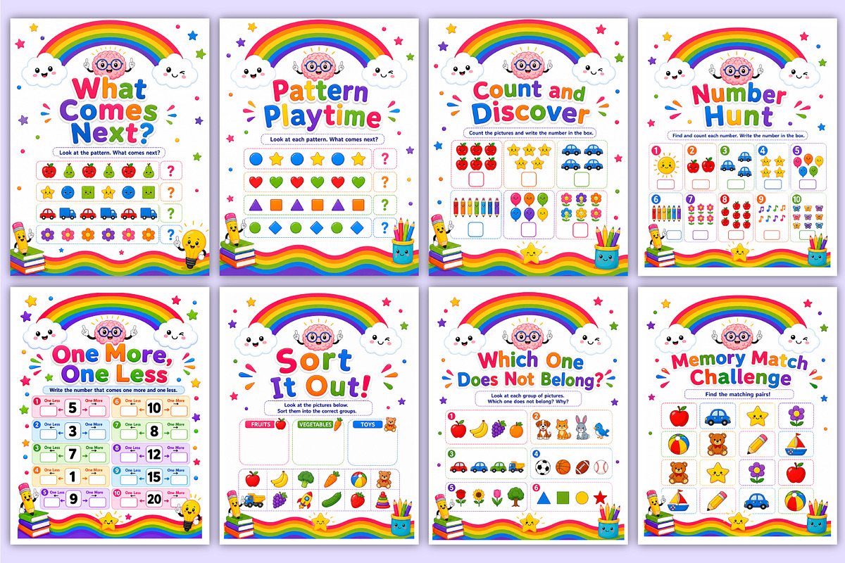 Preschool Brain Builder Book | Logic, a Stationery Template by Mustafiz (Photo 3 of 4)