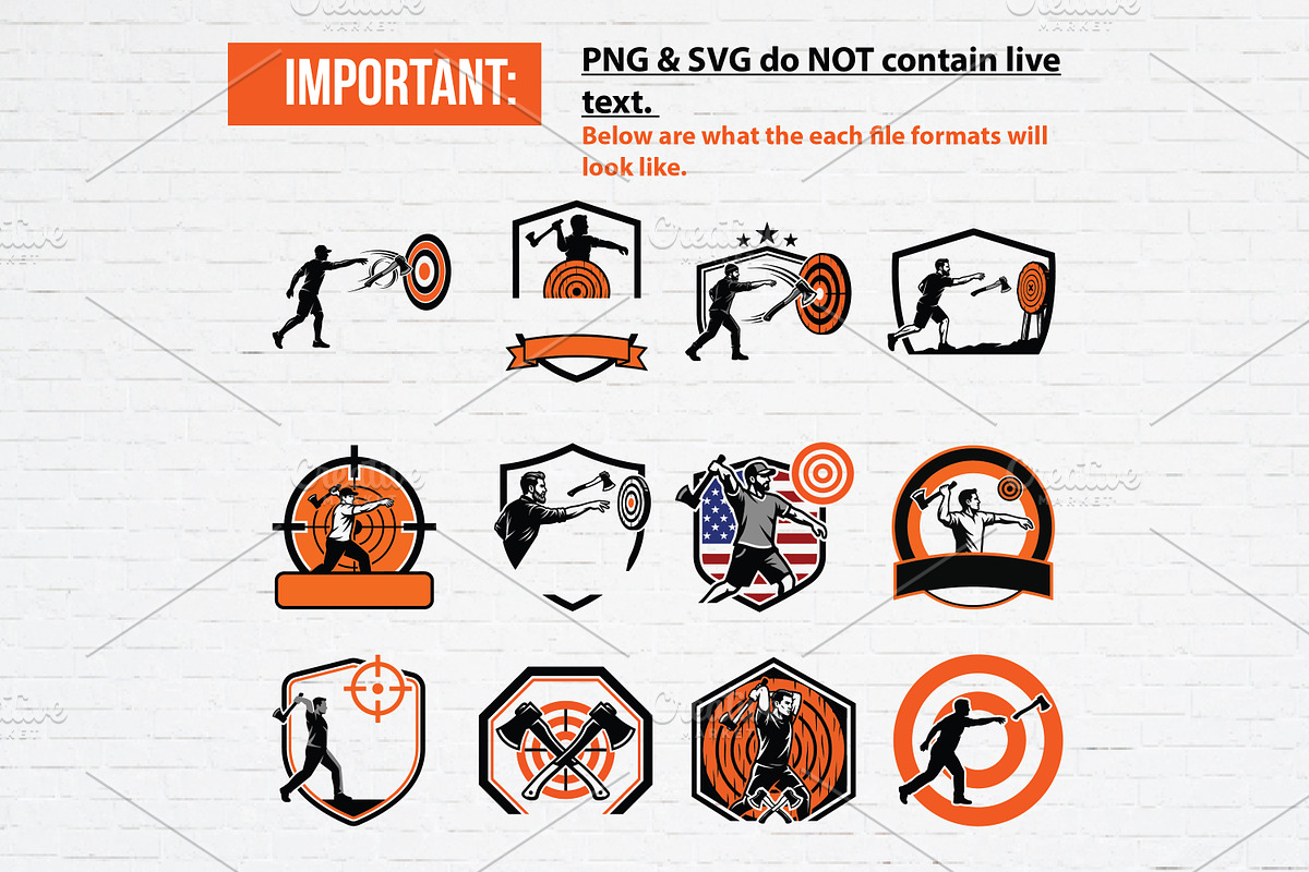 12 Axe Throwing Logo Badge, a Branding & Logo Template by Guavanaboy (Photo 3 of 3)