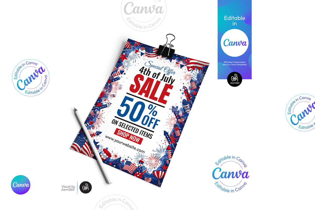 4th Of July sale Flyer, a Flyer Template by Aam360 (Photo 2 of 3)