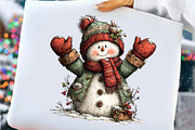 Whimsical Christmas Snowman PNG, an Illustration by Craft Nest (Thumbnail 7 of 10)