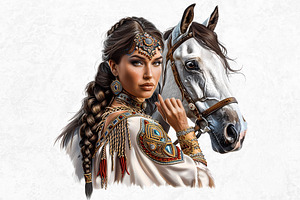 Native Spirit Cowgirls Clipart