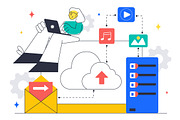 10 Cloud Computing Illustration, a Technology Illustration by denayunebgt (Thumbnail 4 of 4)