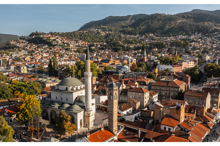 Aerial view of Sarajevo old town