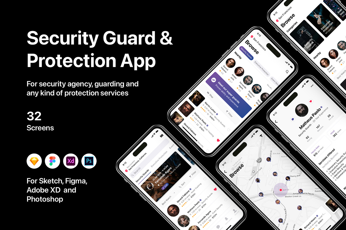 Security Guard & Protection App, an UI Kit Template by flr.24 (Photo 1 of 2)