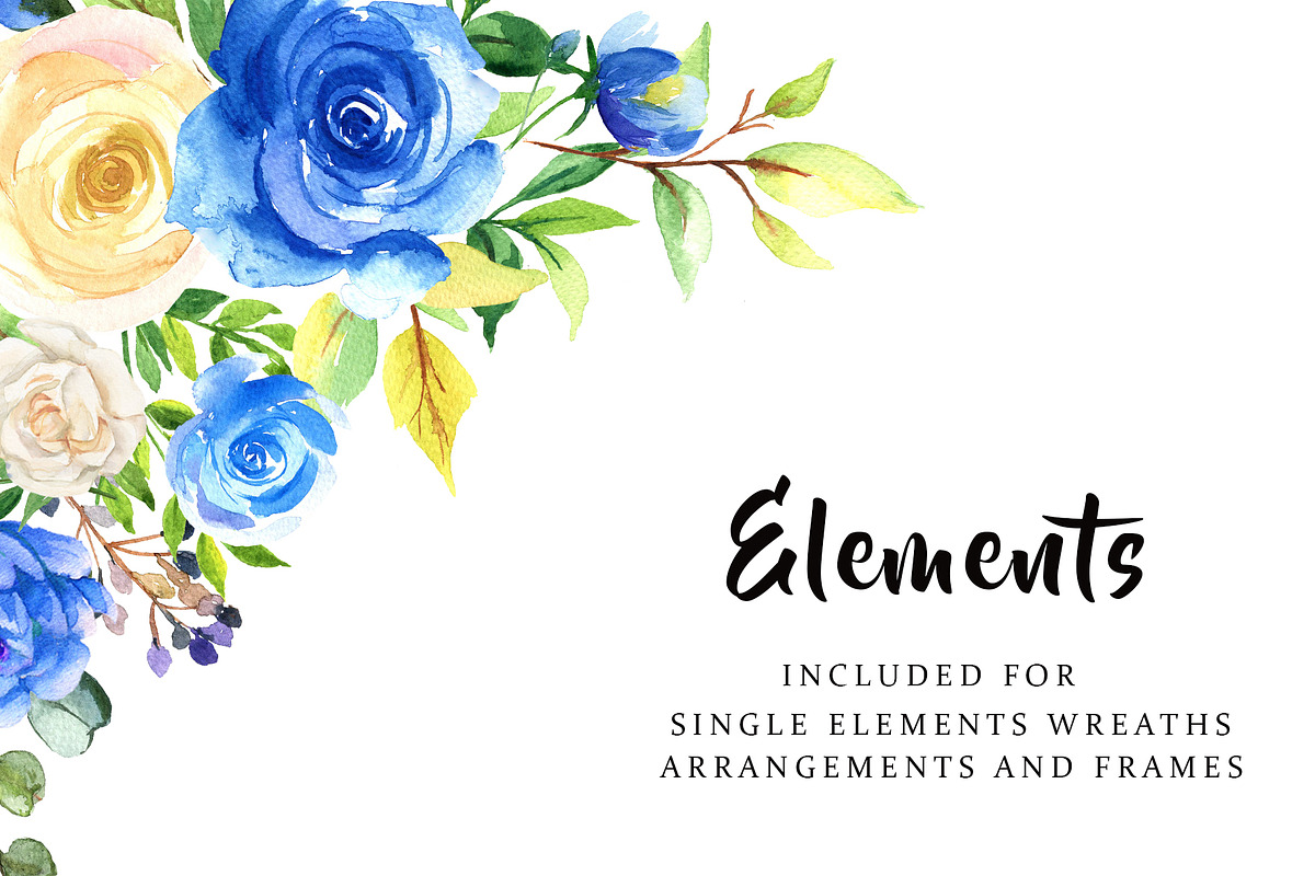 Watercolor Flowers - Blue Roses, an Illustration by Pixavics (Photo 8 of 8)