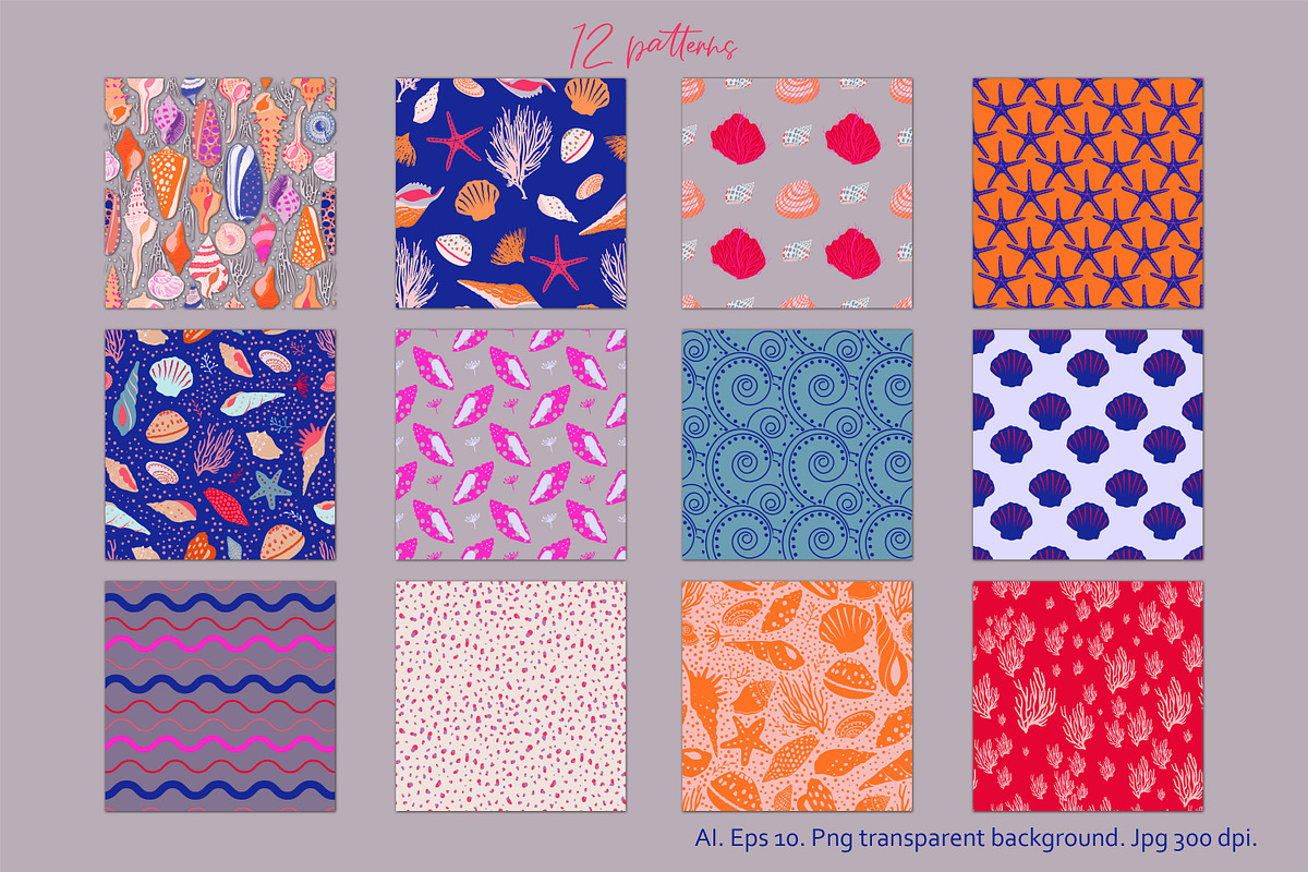 seashells collection, a Texture Illustration by Mona Ahmed (Photo 3 of 10)