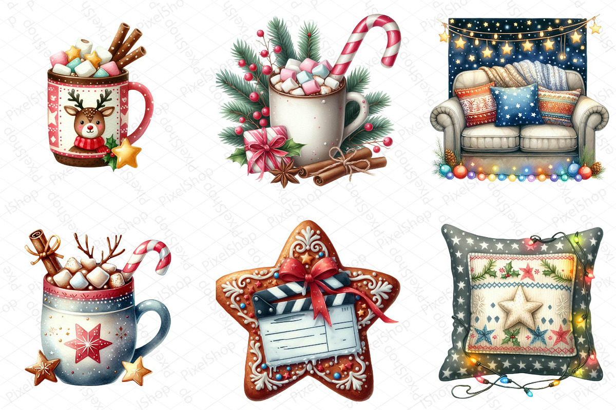 Christmas Movie Night Clipart, an Illustration by DreamPrint404 (Photo 3 of 5)