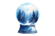 Watercolor Blue Christmas Clipart, an Illustration by Designking (Thumbnail 4 of 4)
