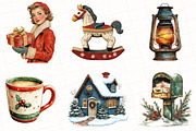 Retro Christmas Clipart, an Illustration by OK Design (Thumbnail 3 of 5)