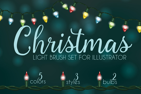 Christmas light brushes Illustrator preview 8