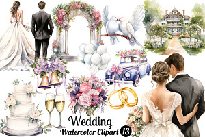 Wedding Clipart, Bride Illustration