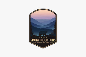 Great Smoky Mountains Logo Patch, a Branding & Logo Template by DOMHOUZE