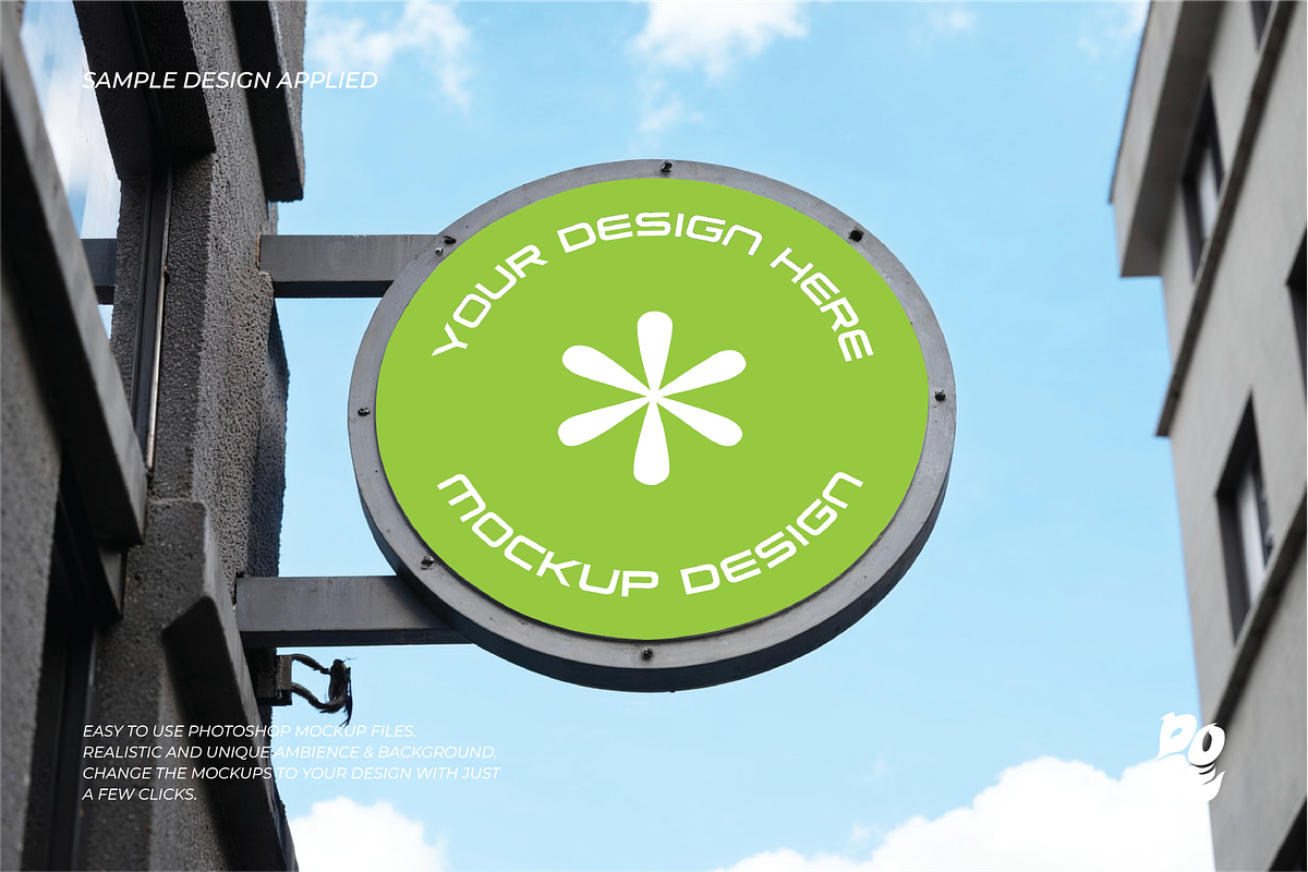 STORE HANGING SIGNAGE MOCKUP, an Advertising Mockup by DOBE Studio (Photo 5 of 14)