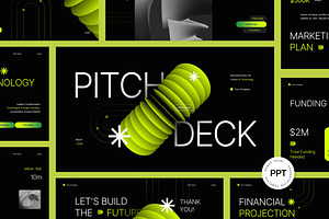 Futuristic Pitch Deck Powerpoint, a Presentation Template by fakhroo