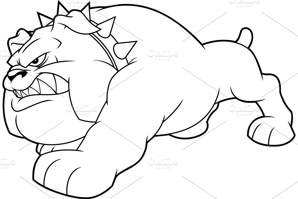 Angry Bulldog Cartoon Character, an Illustration by HitToon