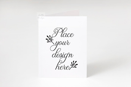 A2 Greeting Card mockup invitation, a Print Template by Leo Flo Mockups
