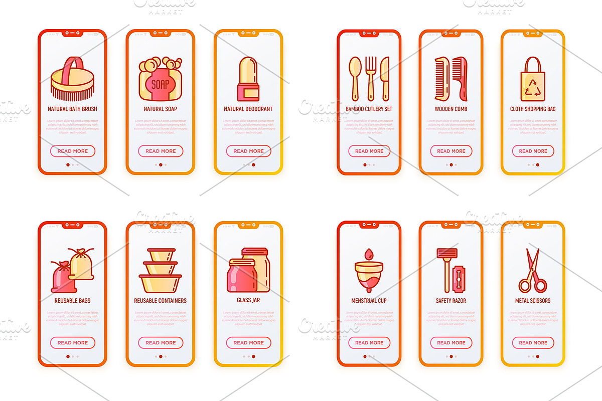 Zero Waste | 16 Thin Line Icons Set, an Outline Icon by Alex Blogoodf (Photo 8 of 9)