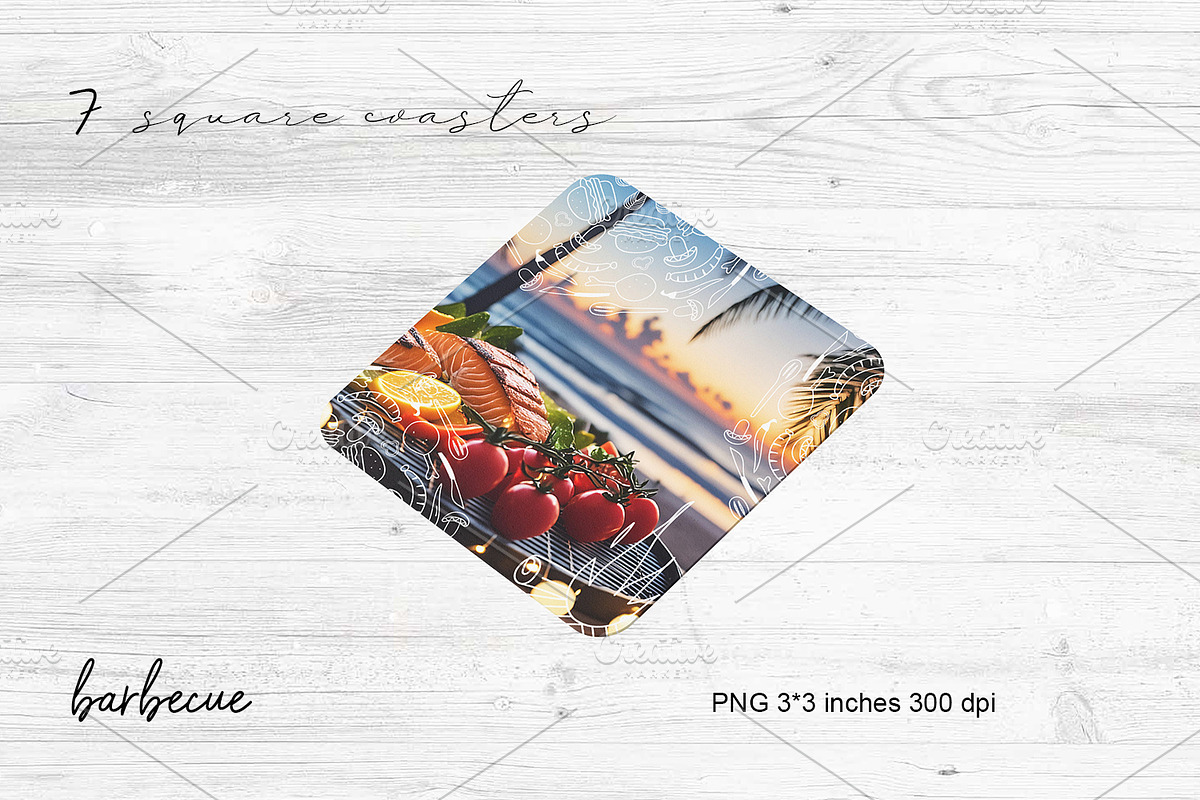 Barbecue Square Coasters, a Stationery Template by kh_cat (Photo 2 of 2)