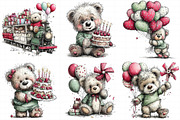 Birthday Teddy Bear Clipart Bundle, an Illustration by Daily.Designs (Thumbnail 3 of 8)