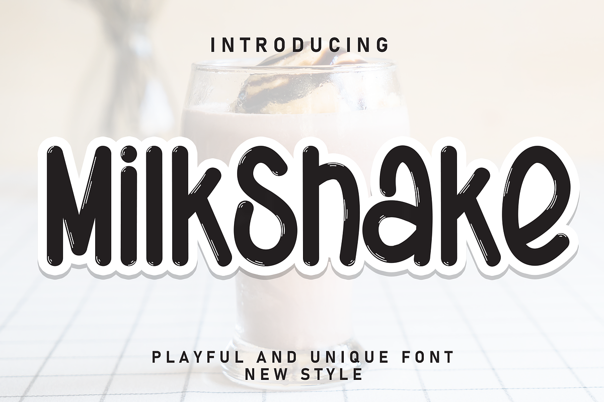 Milkshake | Script Font, a Script Font by Scratchones (Photo 1 of 8)