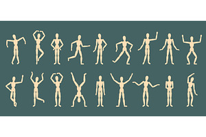 Light wood textured mannequins, an Illustration by LadadikArt