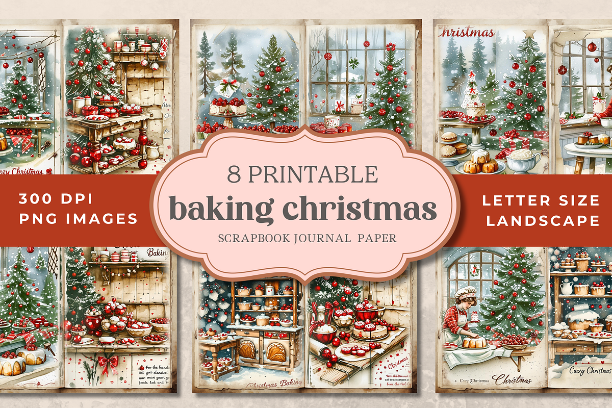 Baking Christmas Scrapbook Pages, a Background Graphic by Traveling Designer (Photo 1 of 3)