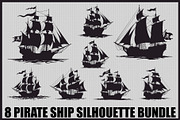 Vintage Sailing Ship Vector Pack, an Illustration by Creativeshirt (Thumbnail 1 of 9)