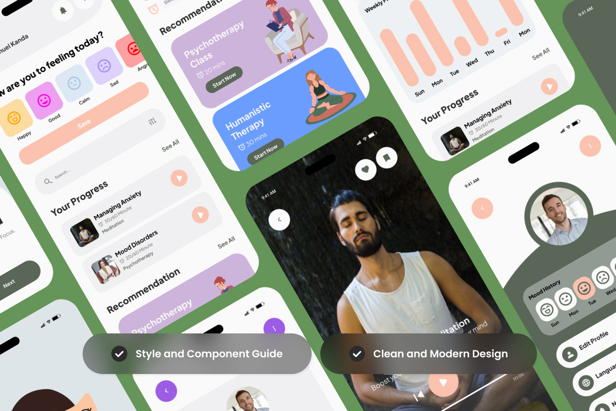 Calmara – Guided Meditation App, an App Template by productype1 (Photo 3 of 5)