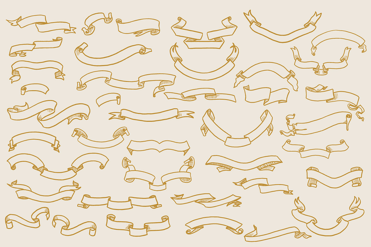 40 Hand-Drawn Vintage Banners, an Illustration by Britt & Kit (Photo 3 of 3)
