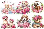 Dog Clipart, Dogs, Puppies, Piones, an Illustration by Designworld (Thumbnail 2 of 6)