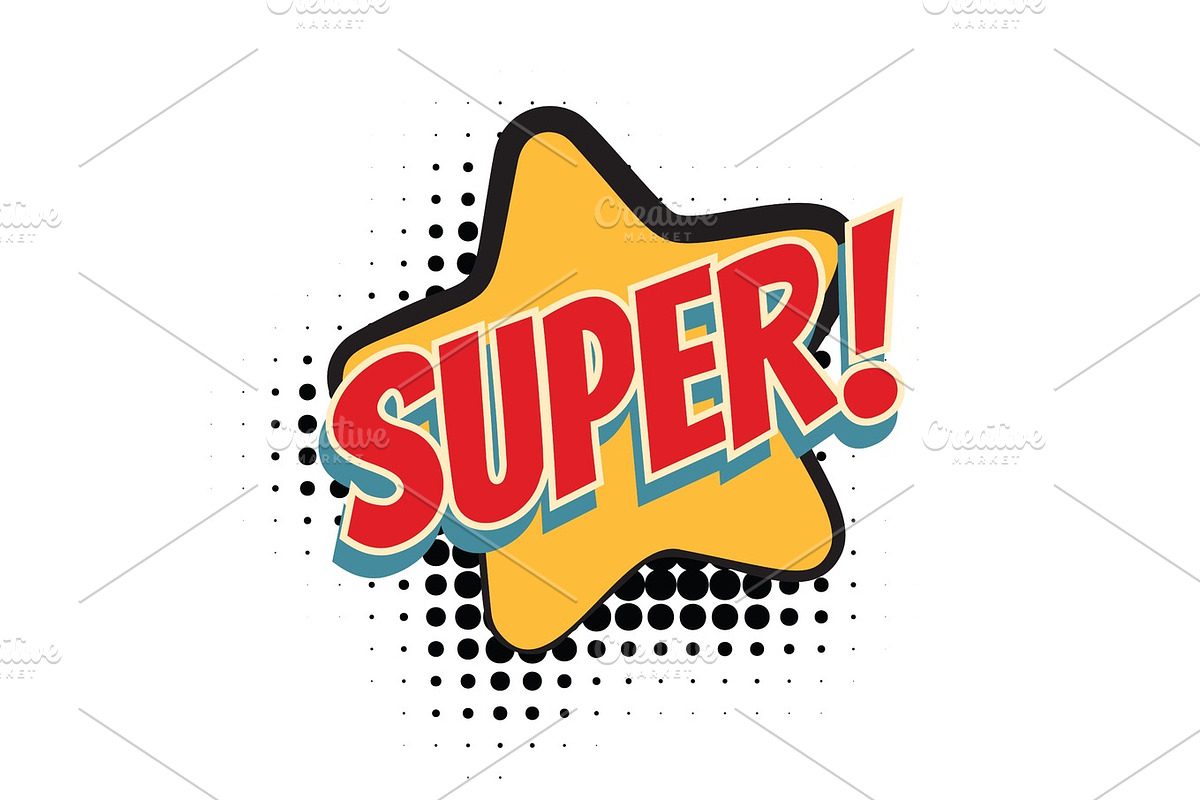 super comic word, a Texture Graphic by studiostoks | Creative Market