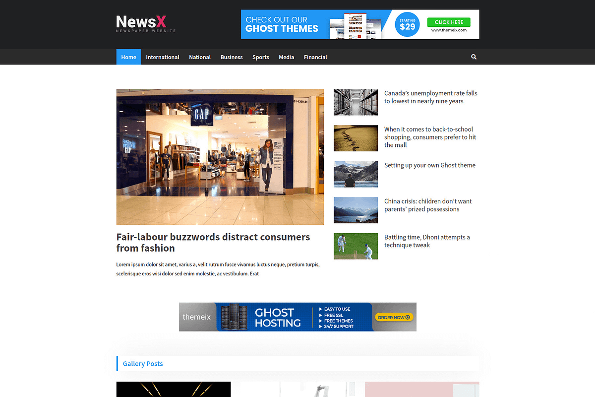 NewsX - Premium Ghost Theme, a Websites & App Template by Themeix