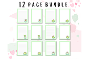 Cute Frog Stationery Printable PNG, a Stationery Template by Pixels N Bows (Thumbnail 2 of 4)