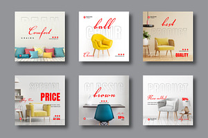 Furniture Social Media Posts Design, a Social Media Template by MightyDesign