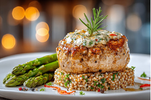 Asparagus is paired with couscous in, a Food & Drink Photo by ZinetroN