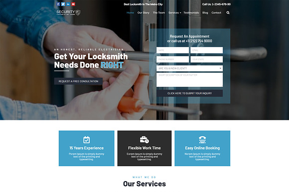 Security Locksmith WordPress Theme preview 7