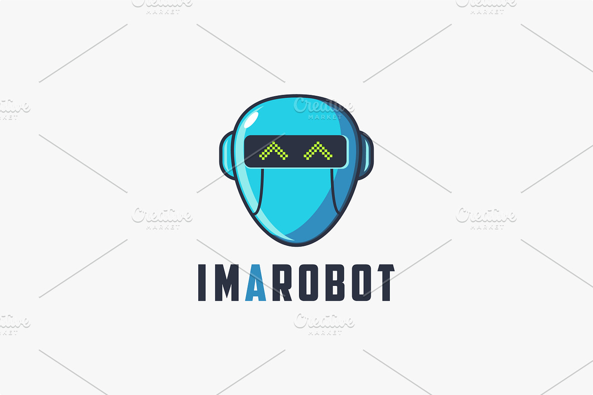 Cartoon robot head logo, a Branding & Logo Template by DOMHOUZE